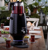 Arzum Ehlikeyif Samowar: Teemaschine und Wasserkocher in einem, 2200W, Schwarz